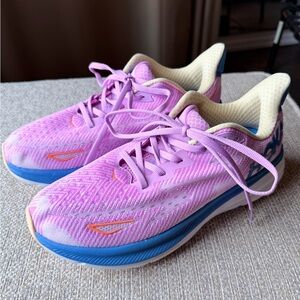 Hoka Clifton 9 Running Shoes - Pink and Blue